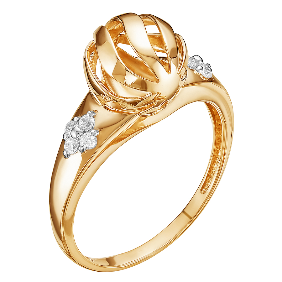 Кольцо, золото, фианит, К132-4146